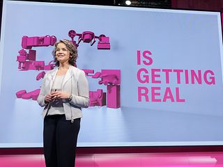 Claudia Nemat during the press conference at MWC Barcelona 2019.