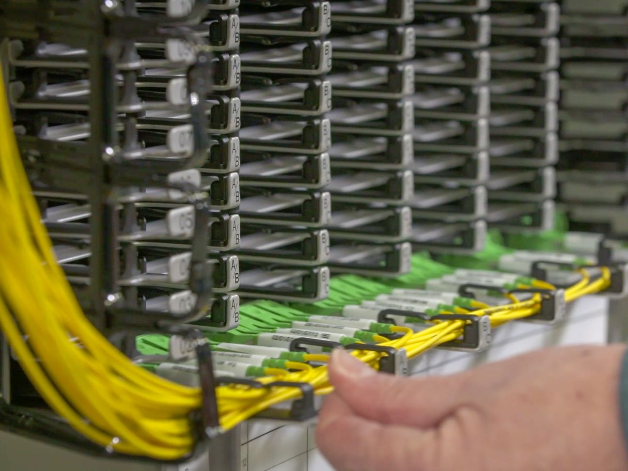 Cable in the central office in Frankfurt.