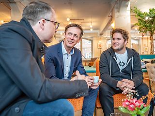 Riccardo Pascotto, T-Labs, Peter Ruppel, Professor für Software Engineering, Thomas Bachem, Gründer der CODE. © Ludwig Järger