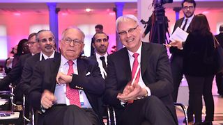 Chairman of the Munich Security Conference, Wolfgang Ischinger, and Telekom Board Member Thomas Kremer.