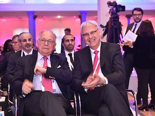 Chairman of the Munich Security Conference, Wolfgang Ischinger, and Telekom Board Member Thomas Kremer.