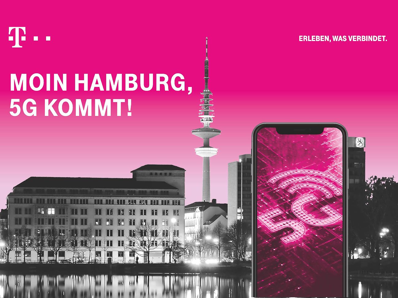 5G löppt in Hamburg.