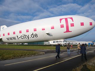 The Deutsche Telekom airship in Friedrichshafen.