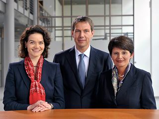 Photo of Claudia Nemat, René Obermann and Marion Schick.