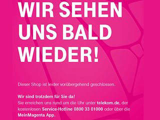 Information sign for customers at the Telekom Shops.