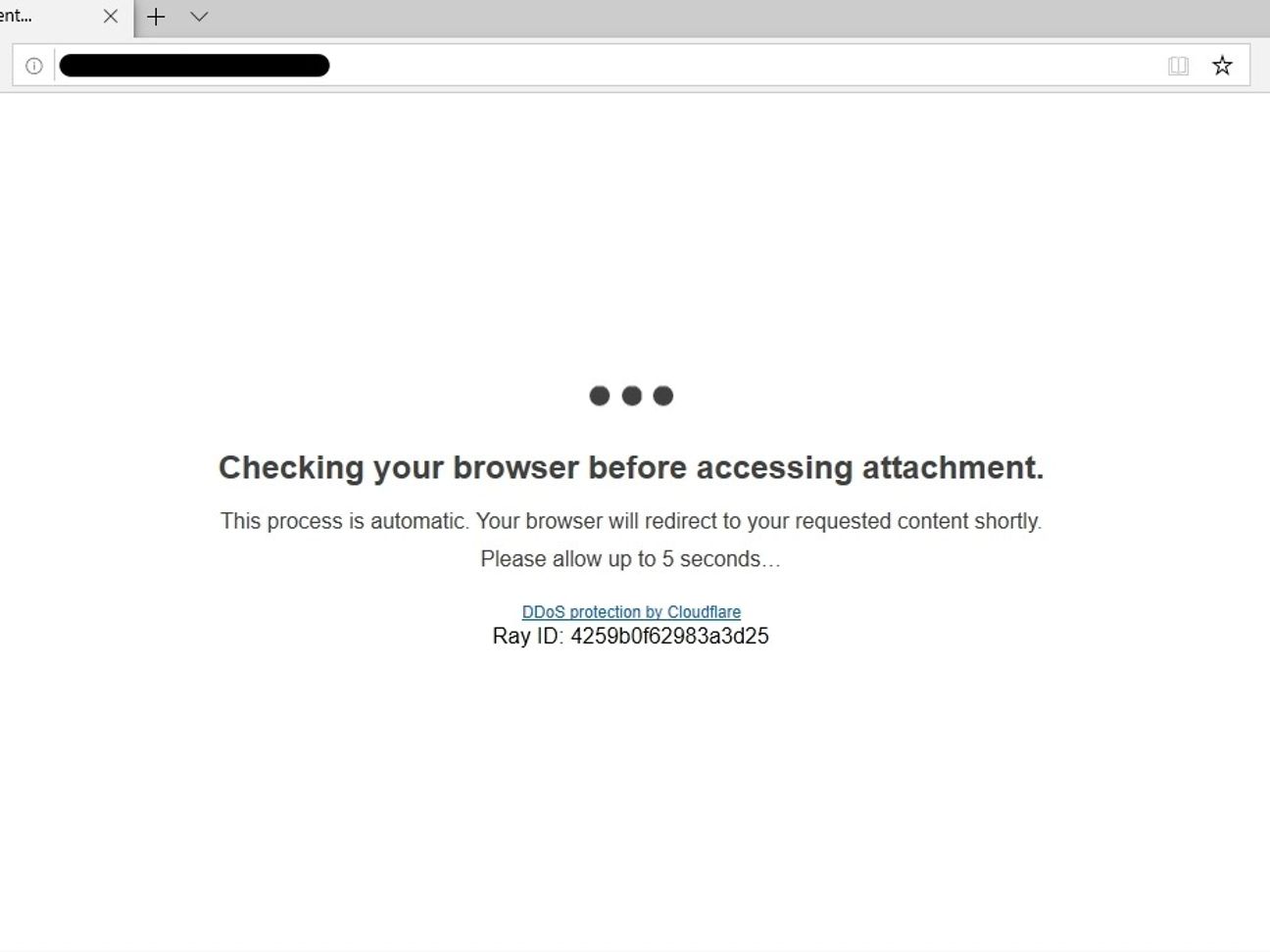 Figure 1TA505 HTML redirector faking Cloudflare DDoS protection.