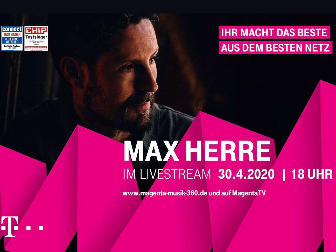 Telekom zeigt live Max Herre-Konzert in ganz persönlichem Ambiente.