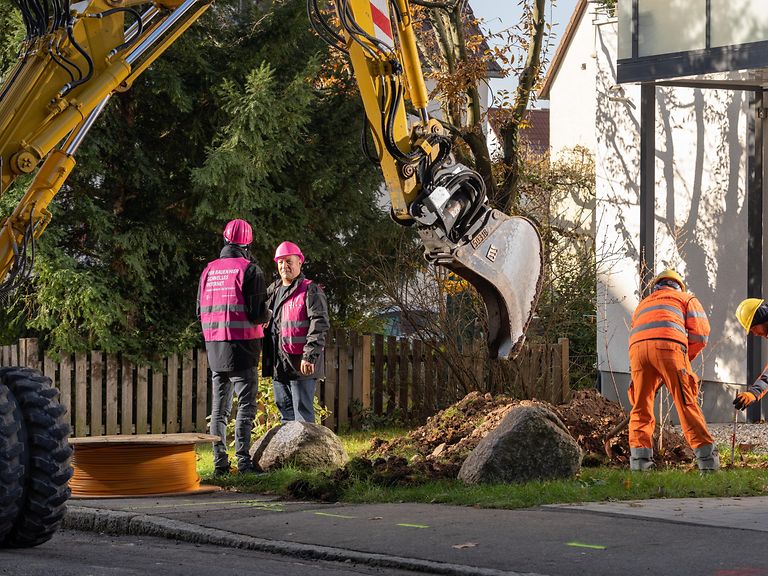 Arbeiten an einer Baugrube