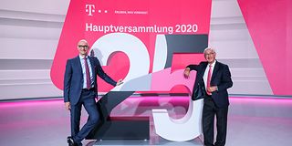 CEO Timotheus Höttges (left) and Ulrich Lehner, chairman of the supervisory board.