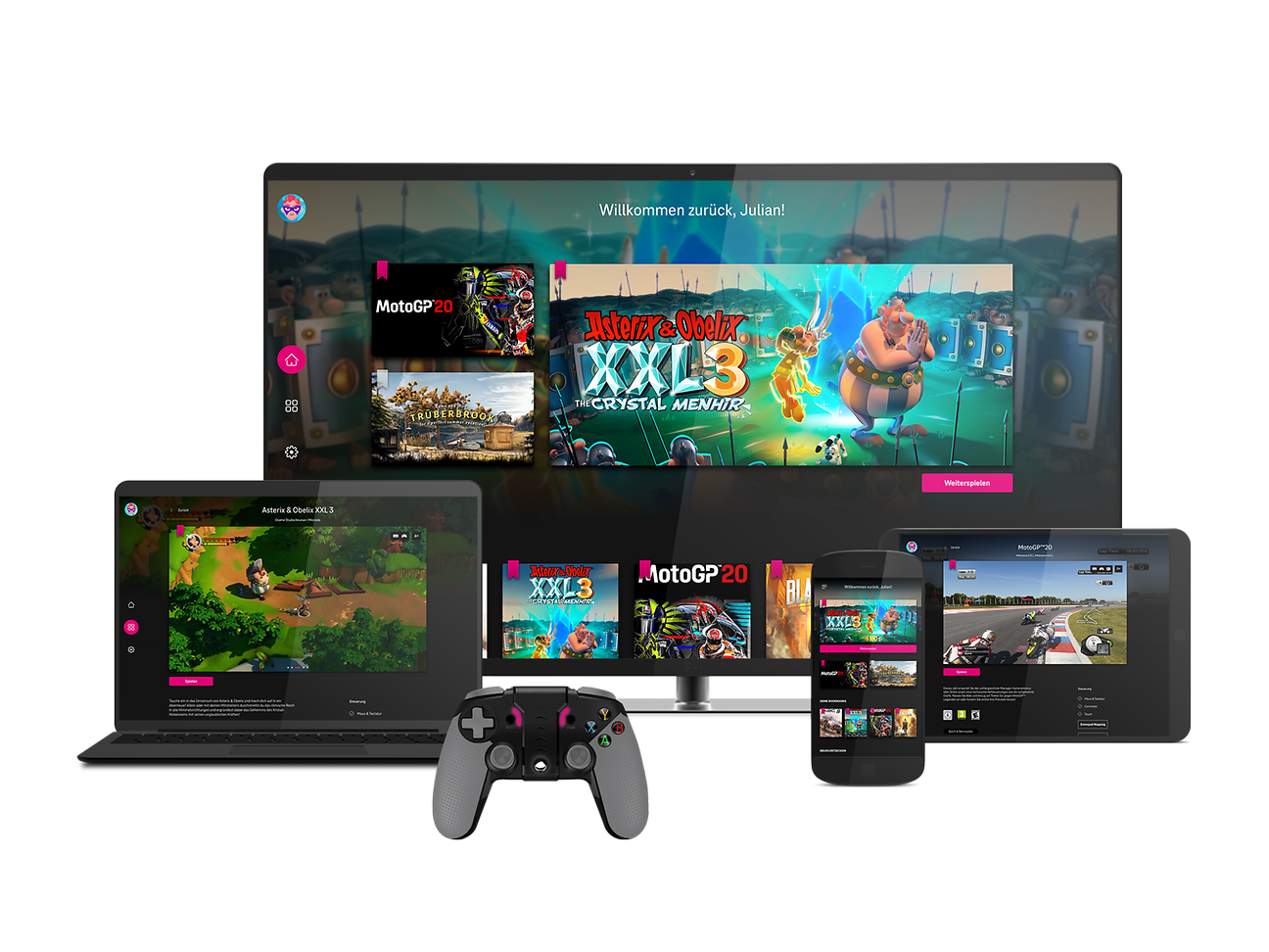 Image montage with MagentaGaming platform on different devices