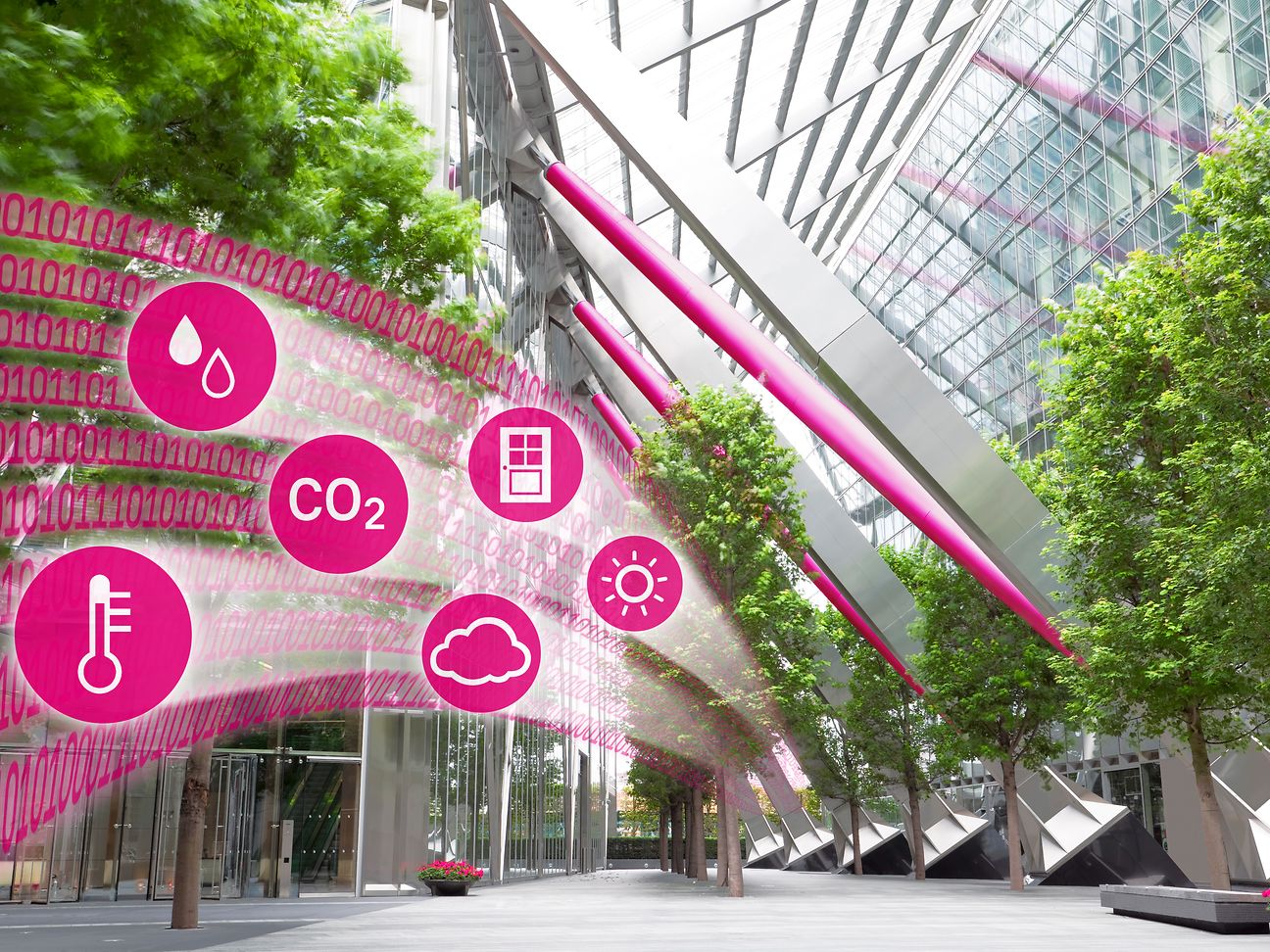 Managing buildings sustainably with Deutsche Telekom's Internet of Things (IoT).
