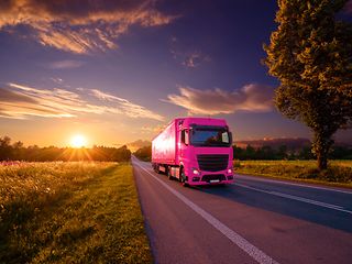 Truck on a road.e