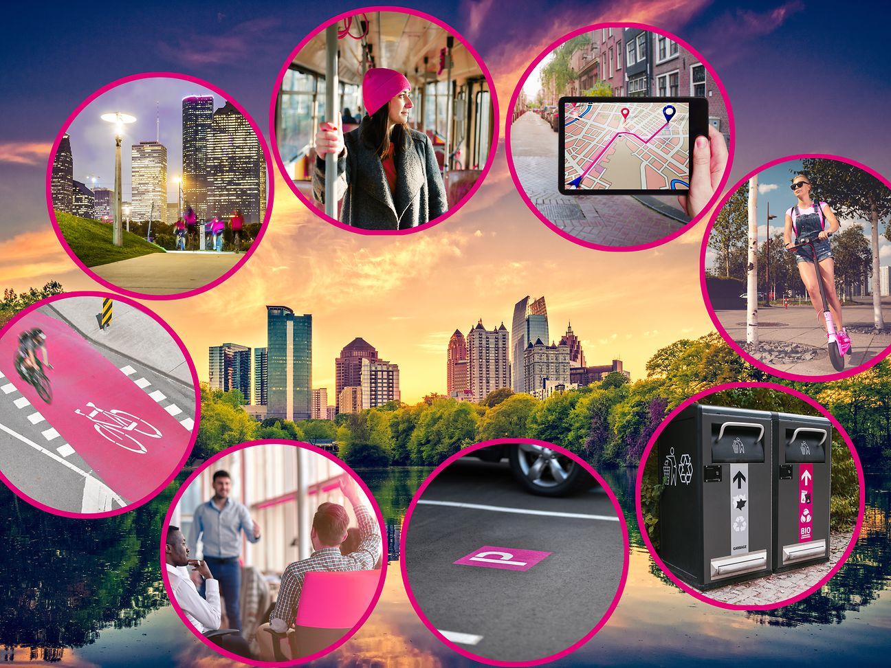 Stadt, Park, Smart City Lösungen 