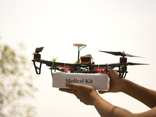 Transport drones can bring drugs or medical laboratory specimens.