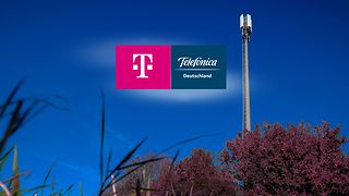 Tower with logos of Telekom and Telefonica