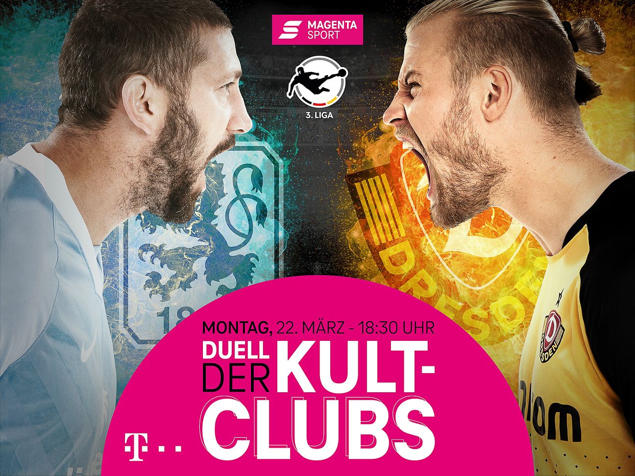 Duell der Kult-Clubs live und als Free TV-Angebot exklusiv bei MagentaSport Deutsche Telekom