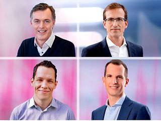 Collage mit vier Telekom Managern.
