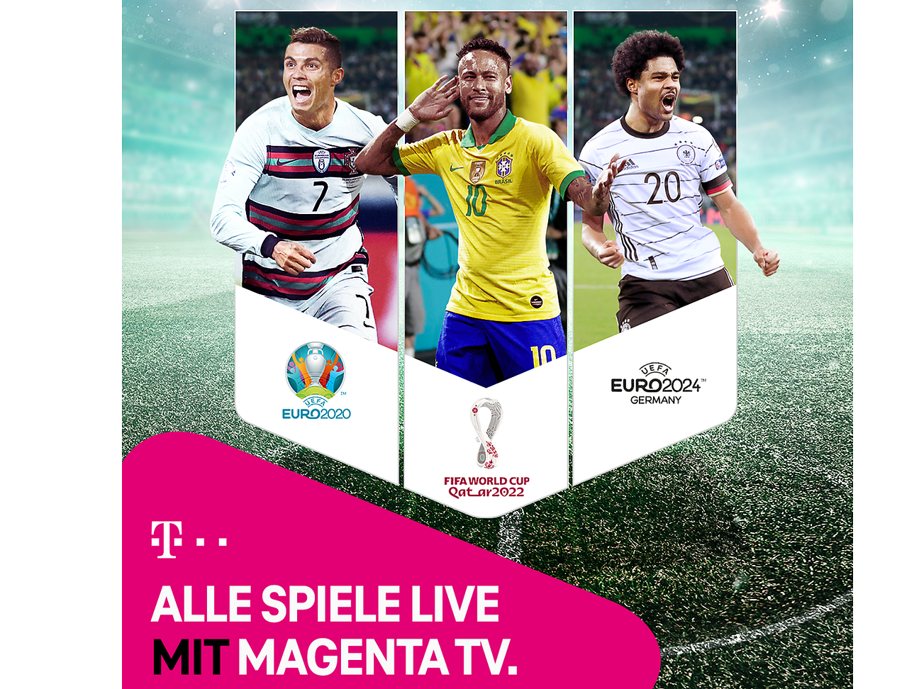 Alle Spiele der EM 2020, WM 2022 und EM 2024 live und in Ultra-HD bei MagentaTV Deutsche Telekom