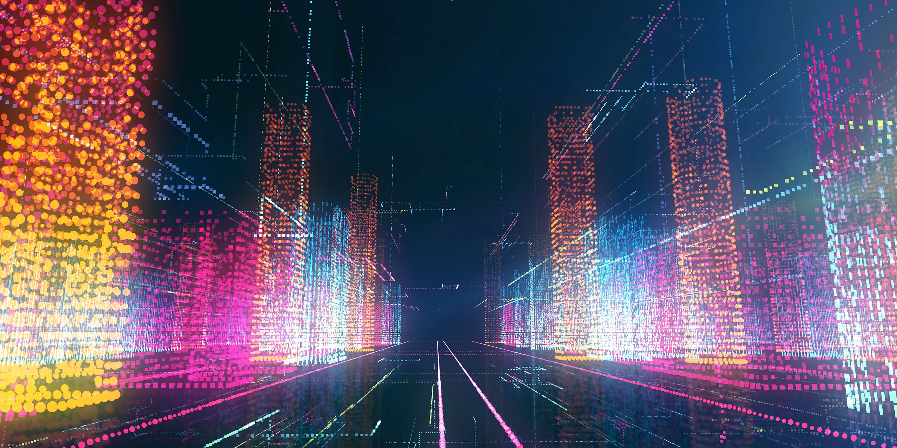 Et digital world. Метавселенная. Киберпространство фон. Цифровой город. Цифровые технологии фон.
