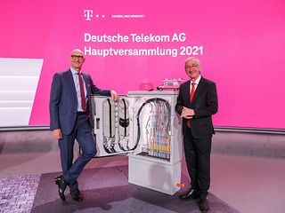 Telekom Vorstandsvorsitzender Timotheus Höttges (links) und Aufsichtsratsvorsitzender Ulrich Lehner.