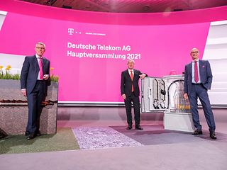 (From left) Deutsche Telekom CFO Christian P. Illek, CEO Timotheus Höttges and chairman of the supervisory board Ulrich Lehner.