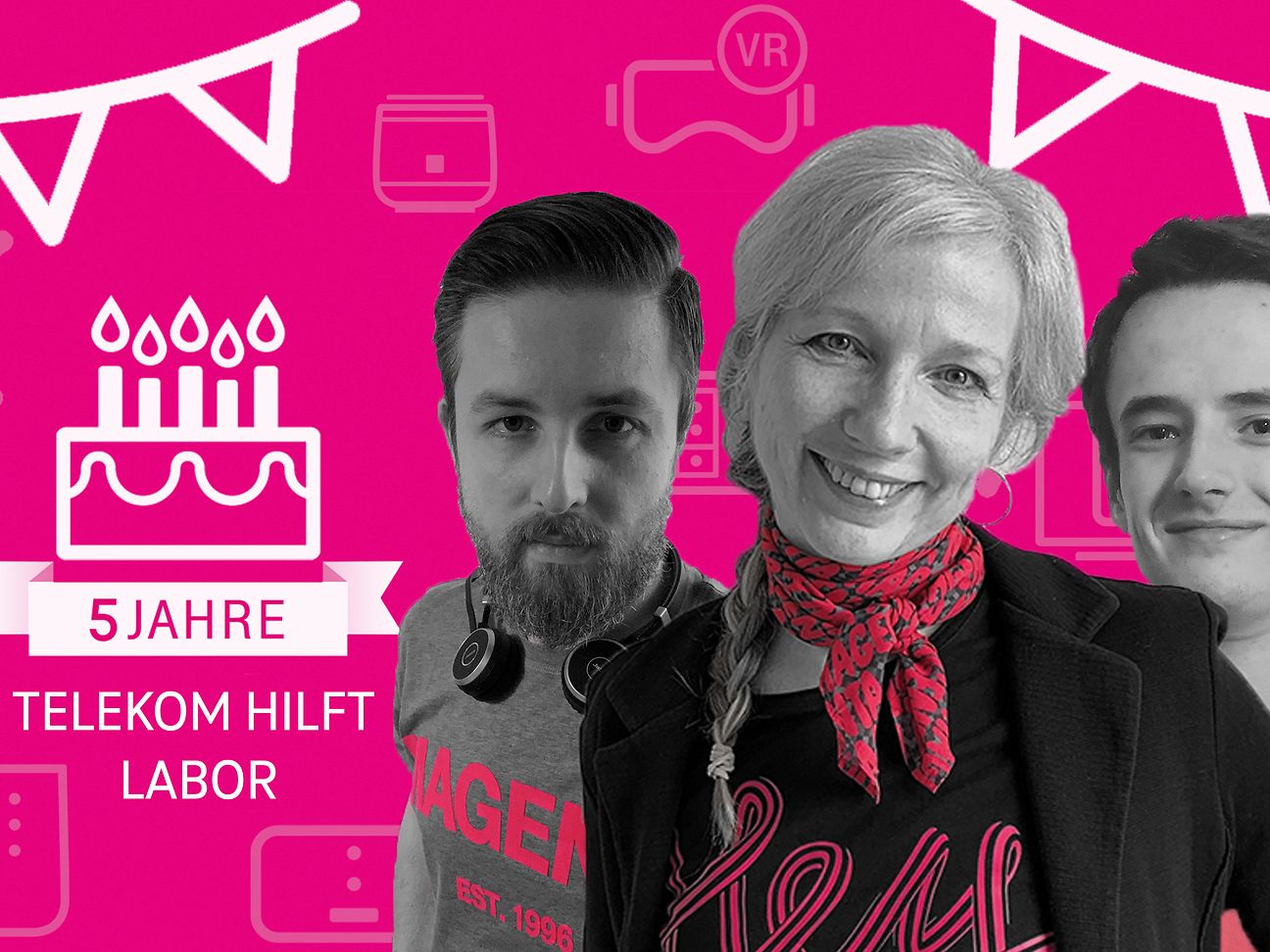 Geburtstagskuchen mit fünf Kerzen: Fünf Jahre „Telekom hilft Labor“
