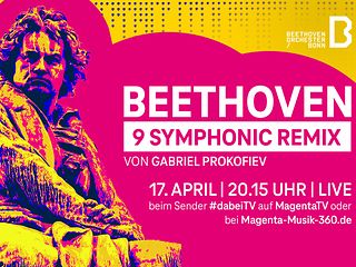 Plakat zur Ankündigung von Gabriel Prokofiev remixt Beethovens 9. Sinfonie live