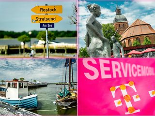 Collage mit Sehenswürdigkeiten in Ribnitz-Damgarten