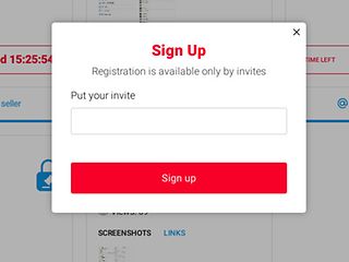 Figure 2: Registration for auctions is invite-only
