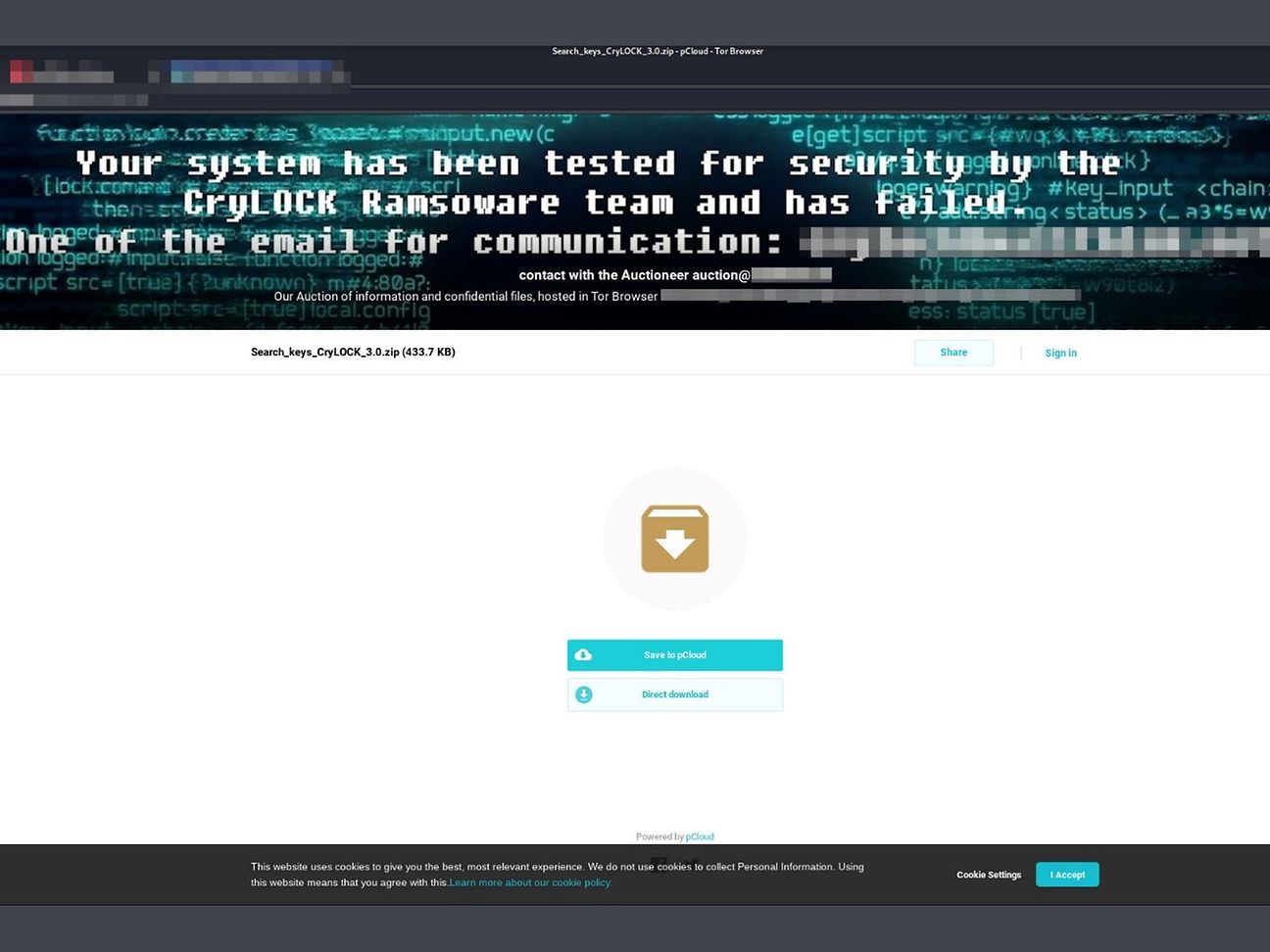 Figure 6: CryLock tool hosted at cloud hosting provider