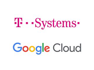 Logos von Google Cloud und <nobr>T-Systems</nobr>