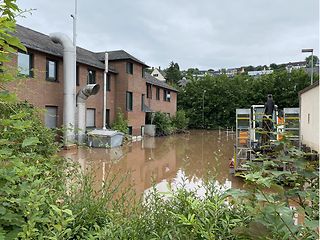 Am Tag nach dem Unwetter: die Vermittlungsstelle in Gerolstein.