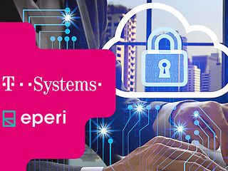 Logos of <nobr>T-Systems</nobr> and eperi.