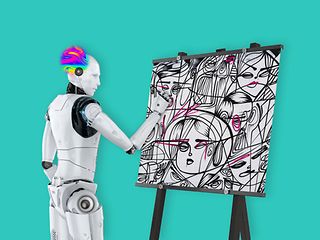 Roboter malt ein Bild