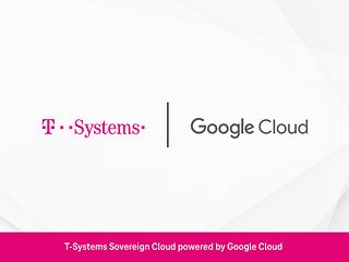 Logos of Google Cloud und T-Systems