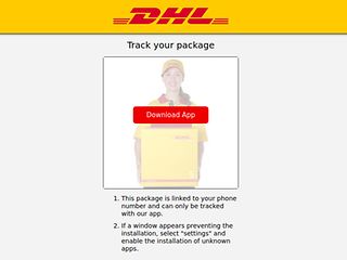 Figure 4 Lure website with DHL brand abuse as presented to targets in September 2021