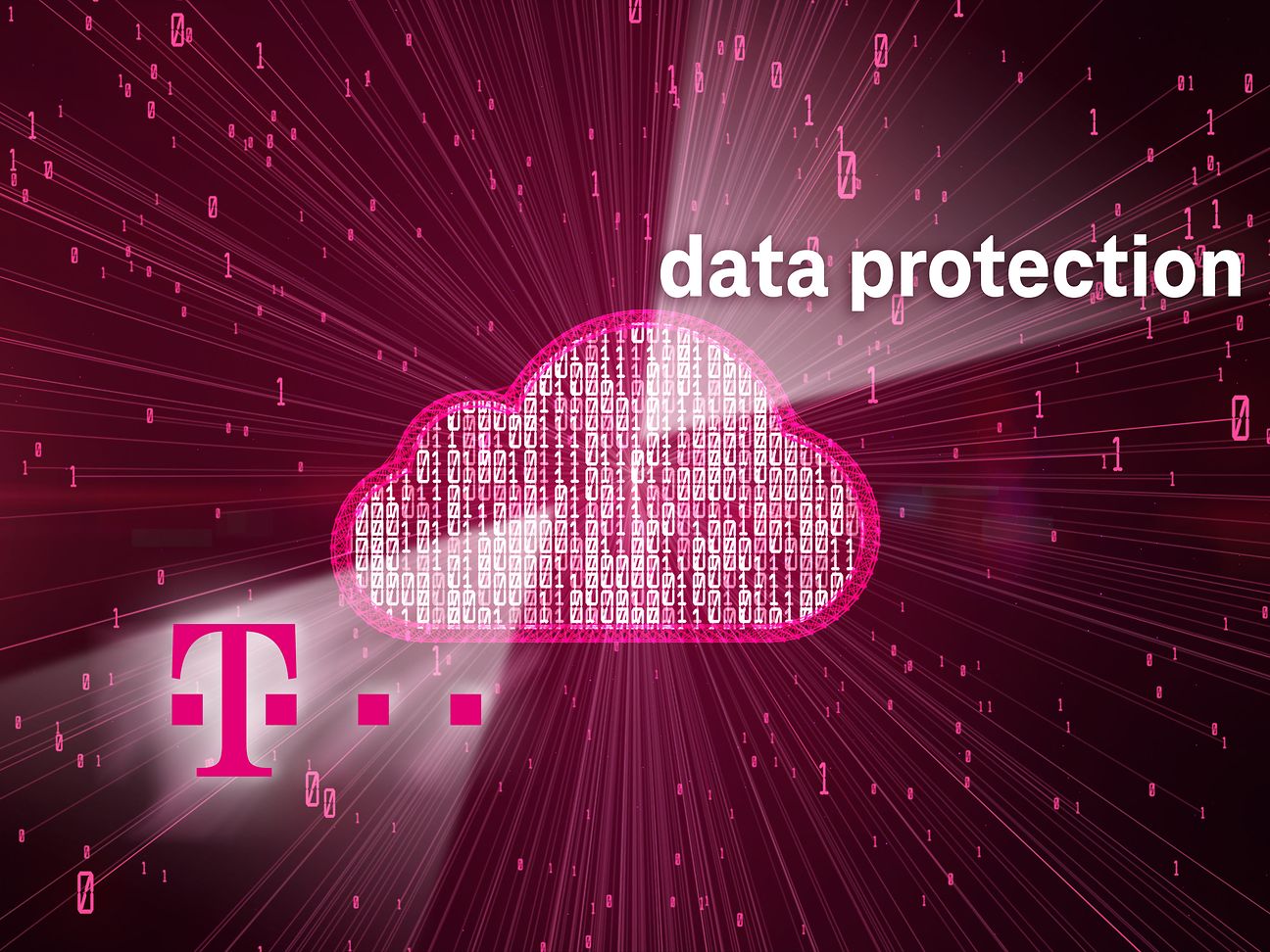 A cloud with the digits one and zero and the words data protection.