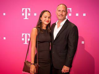 Actor Benno Fürmann had his daughter with him on the red carpet.  