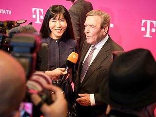 Former German Chancellor Gerhard Schröder appeared with his wife So-yeon Schröder-Kim.