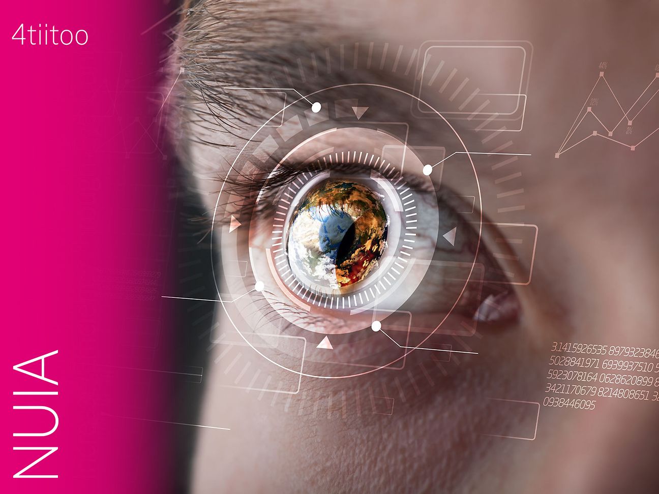 Ein menschliches Auge fokussiert seinen Blick mit digitaler Hilfe.