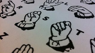 Ausschnitt aus dem Alphabet der Fingersprache