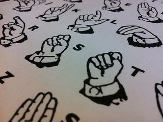 Ausschnitt aus dem Alphabet der Fingersprache