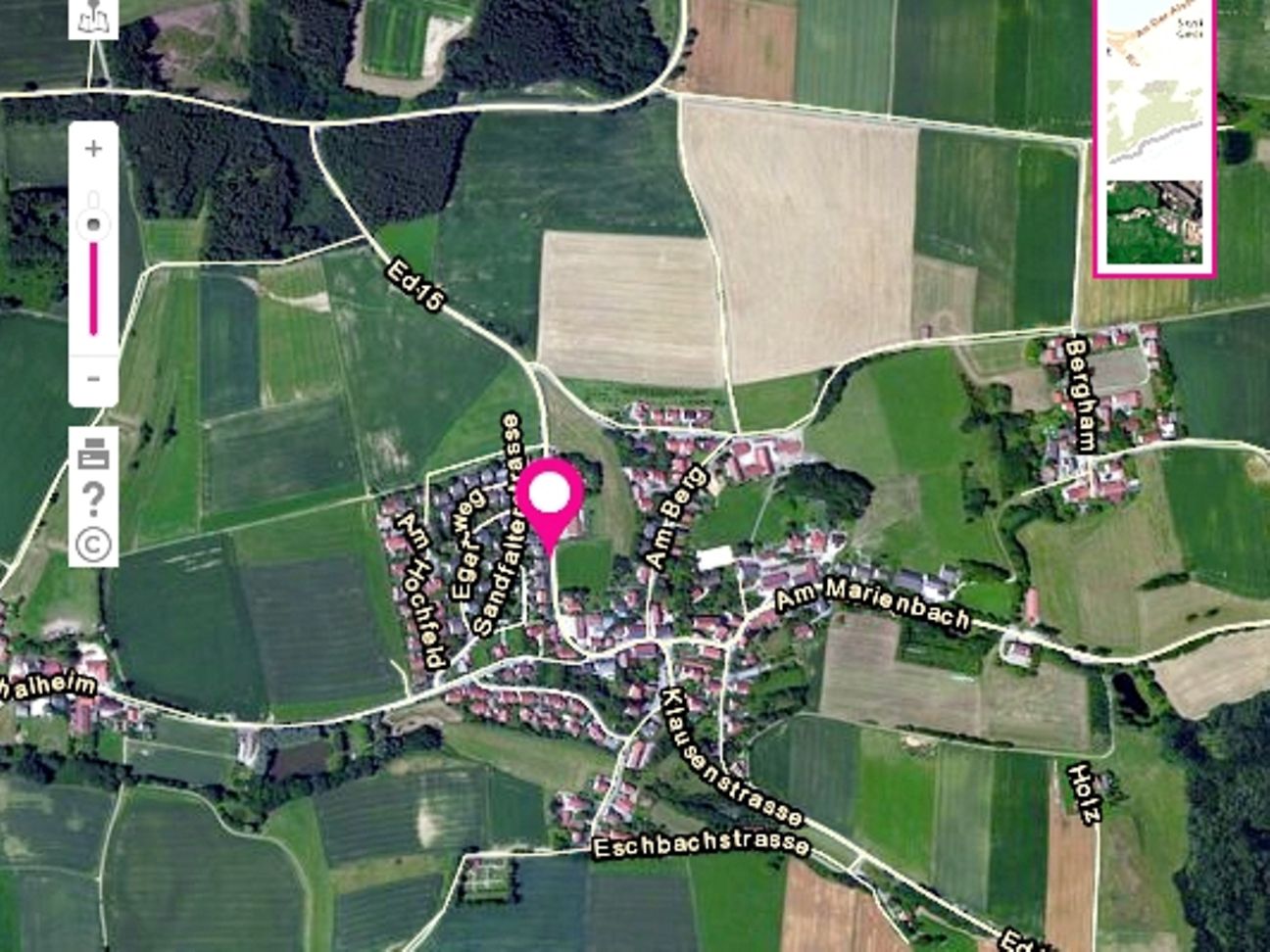 Luftkartenaufnahme von Maria Thalheim