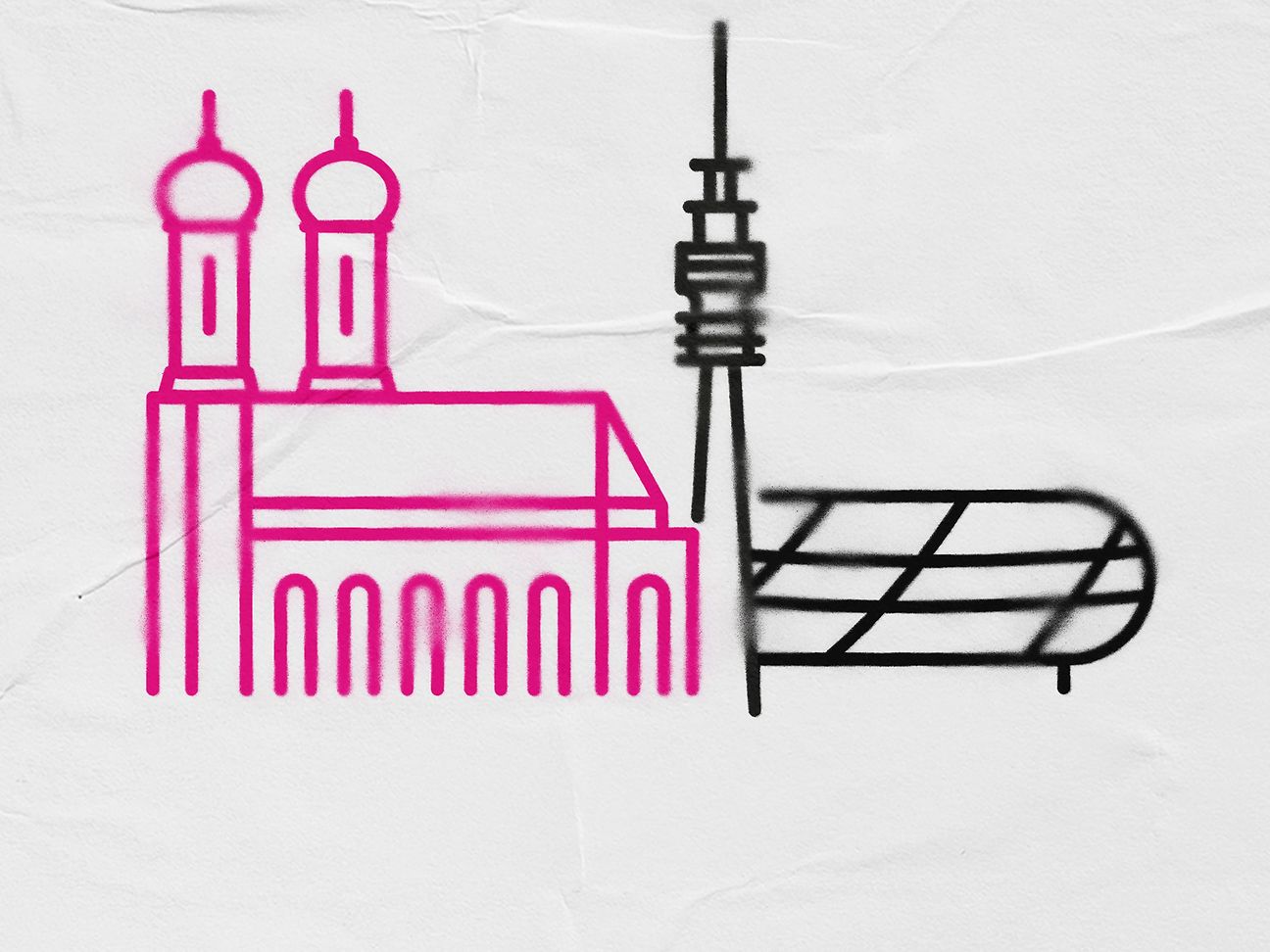 Illustration der Skyline von München