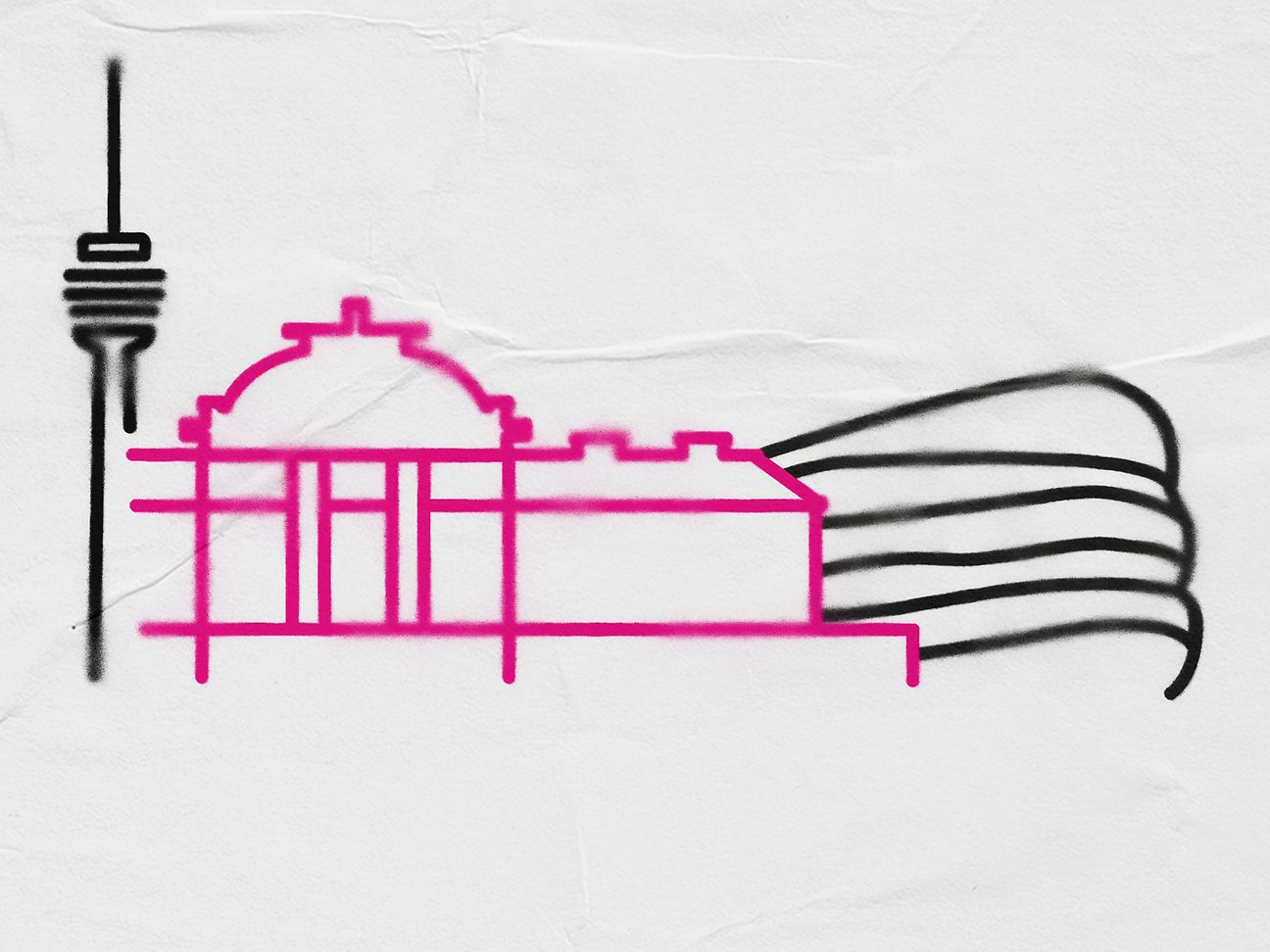 Illustration der Skyline von Stuttgart
