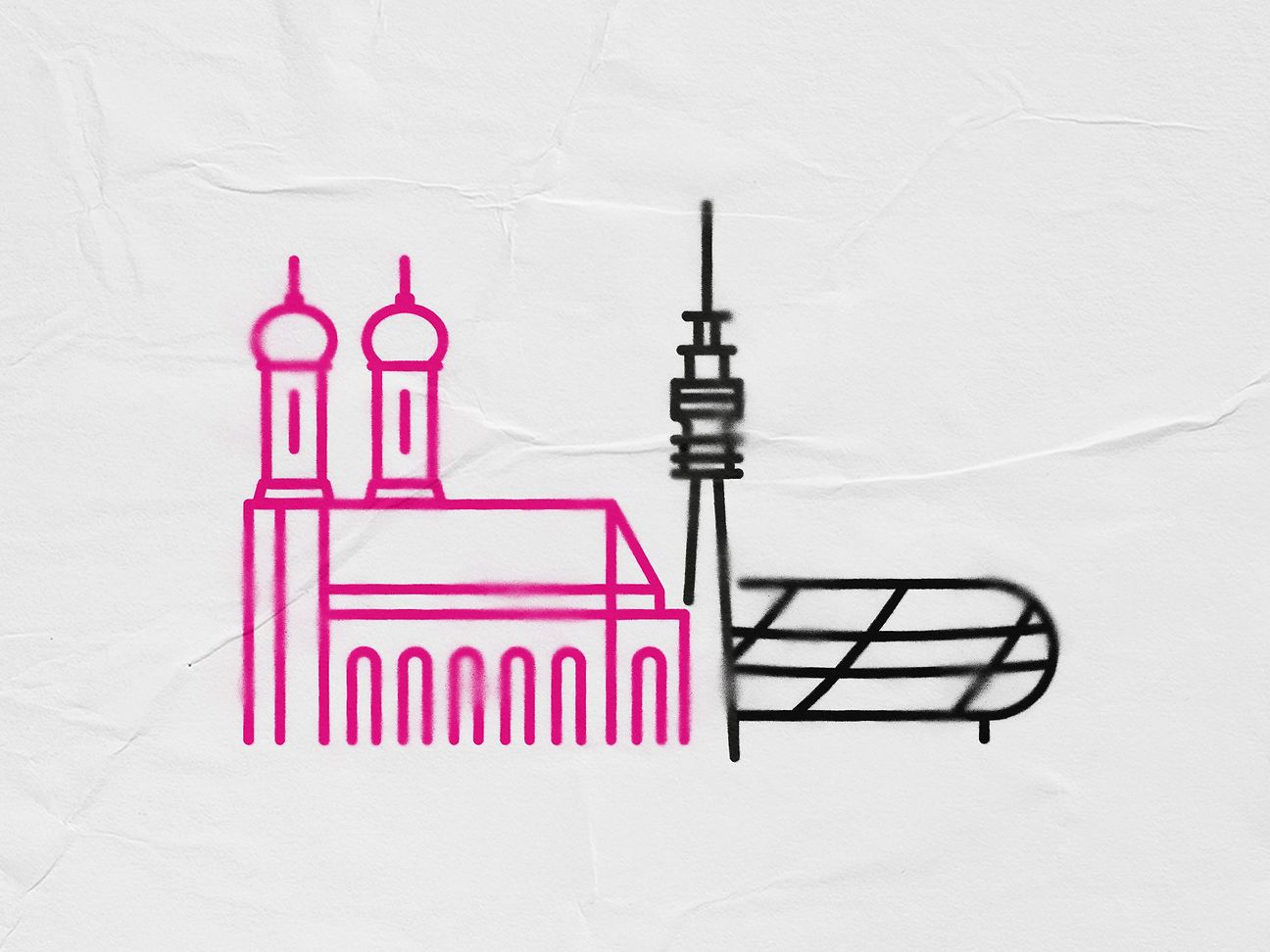 Illustration of the Munich skyline, where there are lots of job offers.