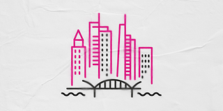 Illustration of the Frankfurt skyline, where there are lots of job offers.