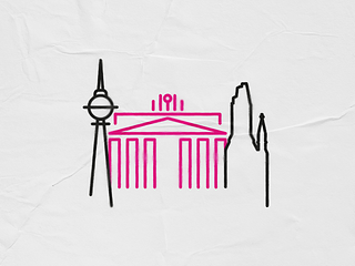 Illustration of the Berlin skyline, where there are lots of job offers.