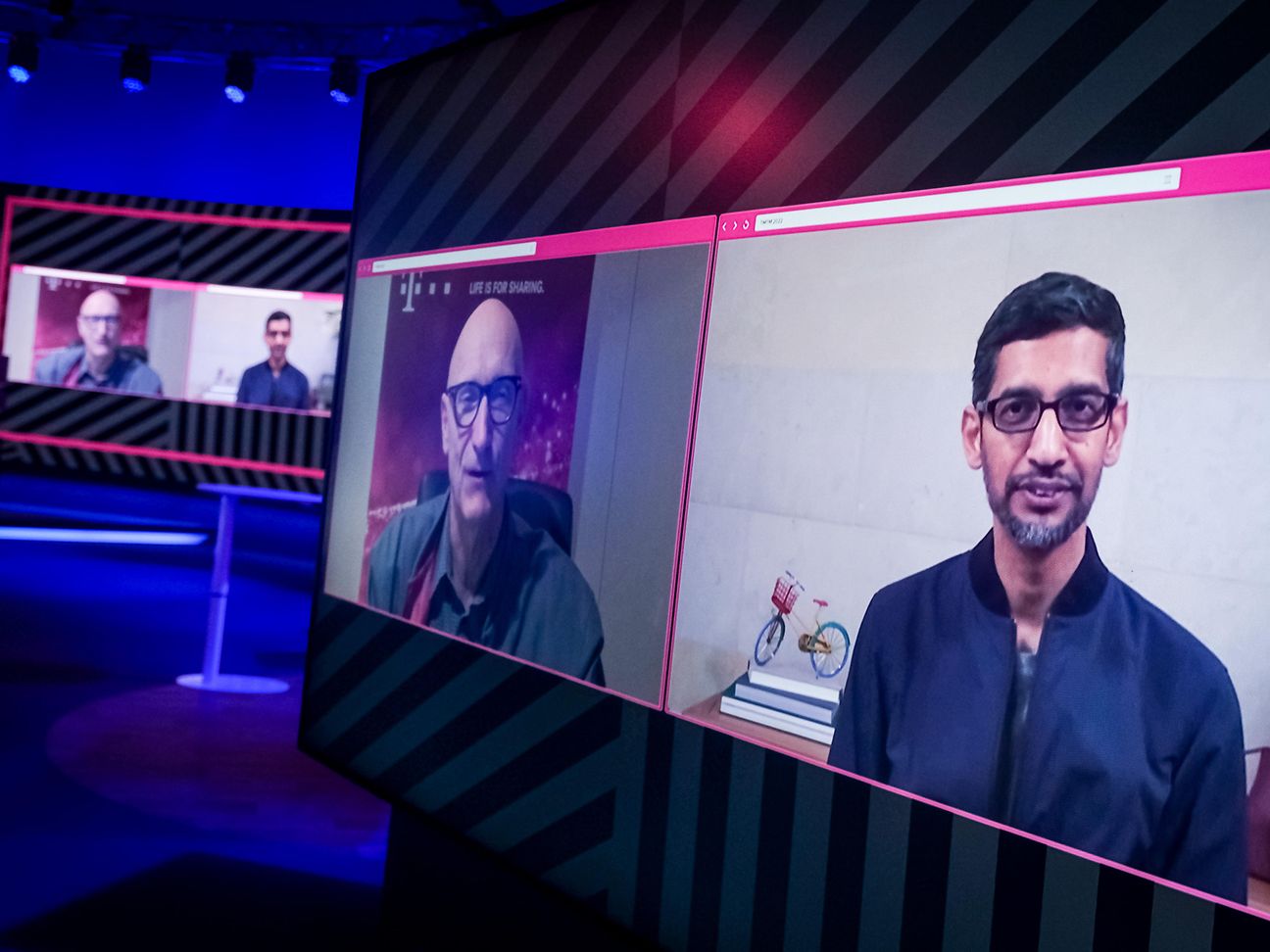 CEOs von Telekom und Google: Tim Höttges und Sundar Pichai.