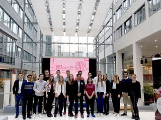 group picture in the foyer of Telekom Zentrale